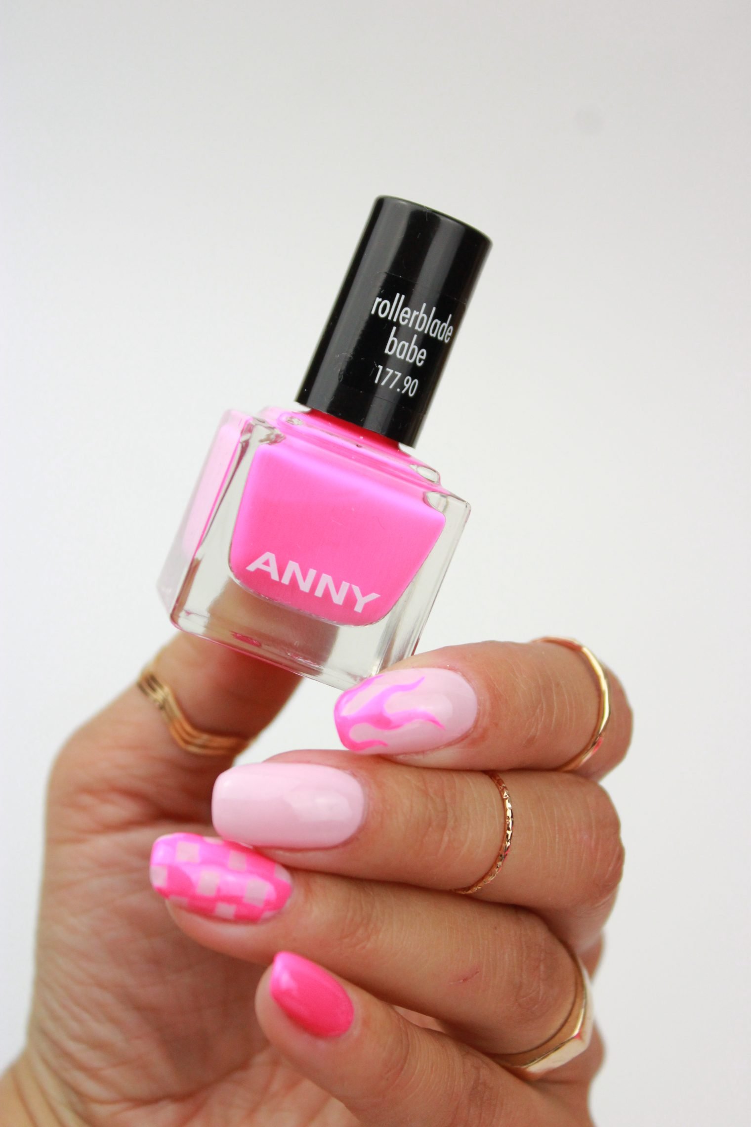 Hot Pink Flame Nail Art | ANNY